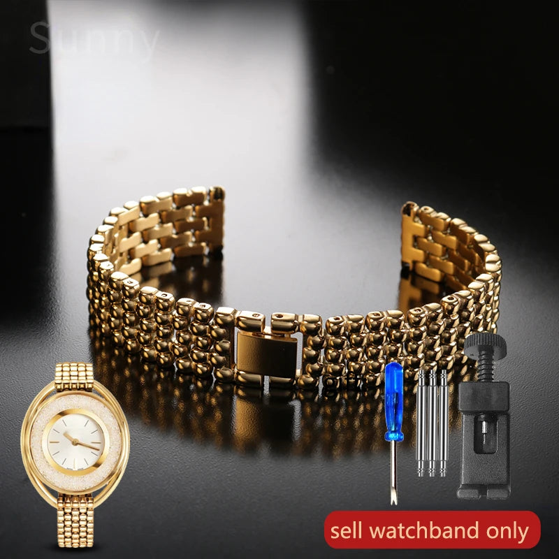 Stainless Steel Watch Strap Women's Fit Swarovski Fossil Armani Stainless Steel Women's Watch Bracelet 12 14mm