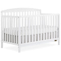 5-in-1 Convertible Full-Size Baby Crib in White, Converts to Toddler & Bed, Sustainable Pinewood, Adjustable Mattress