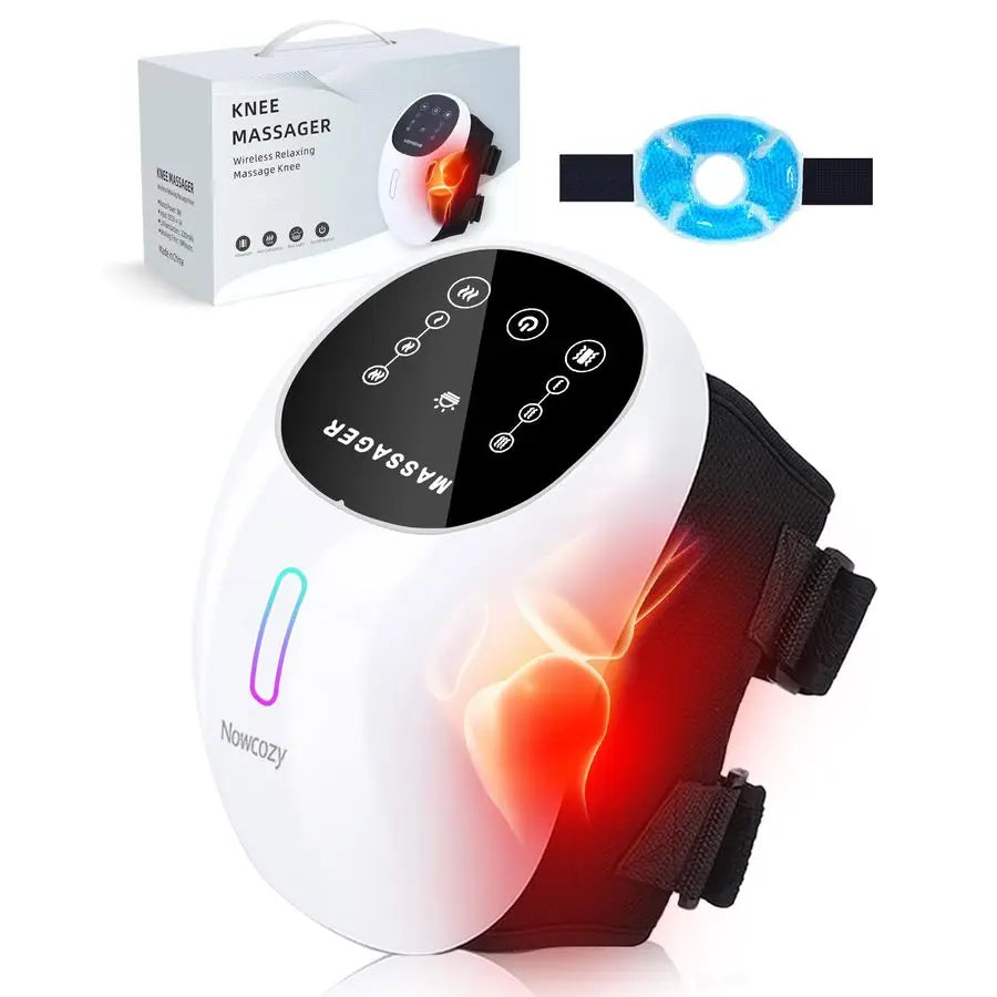 Massager with Heat amp Ice Pack, Cordless Infrared Massager for Knee Pain Relief, Adjustable Portable Device for Shoulder Elbow