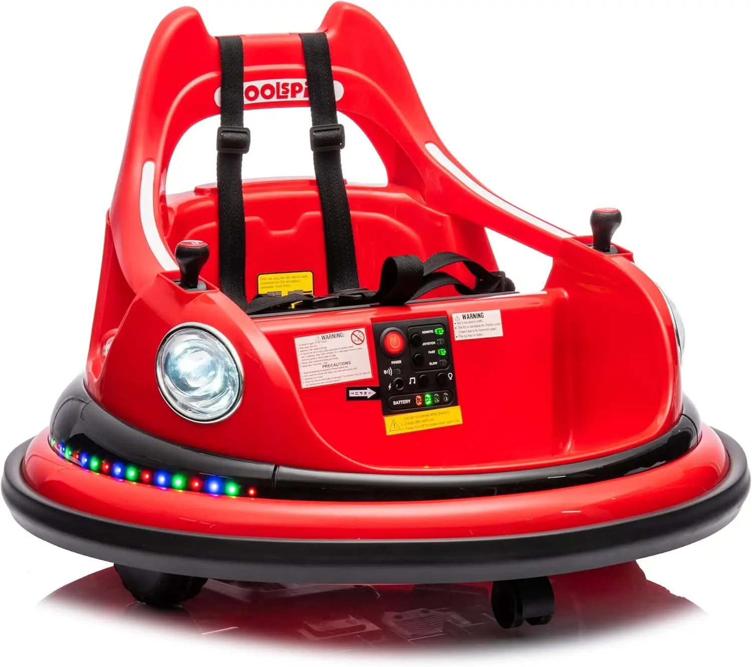 12V Bumper Car for Kids Bumper Car for Toddlers W/Remote Control Electric Ride On Car with LED Lights & 360 Degree Spin