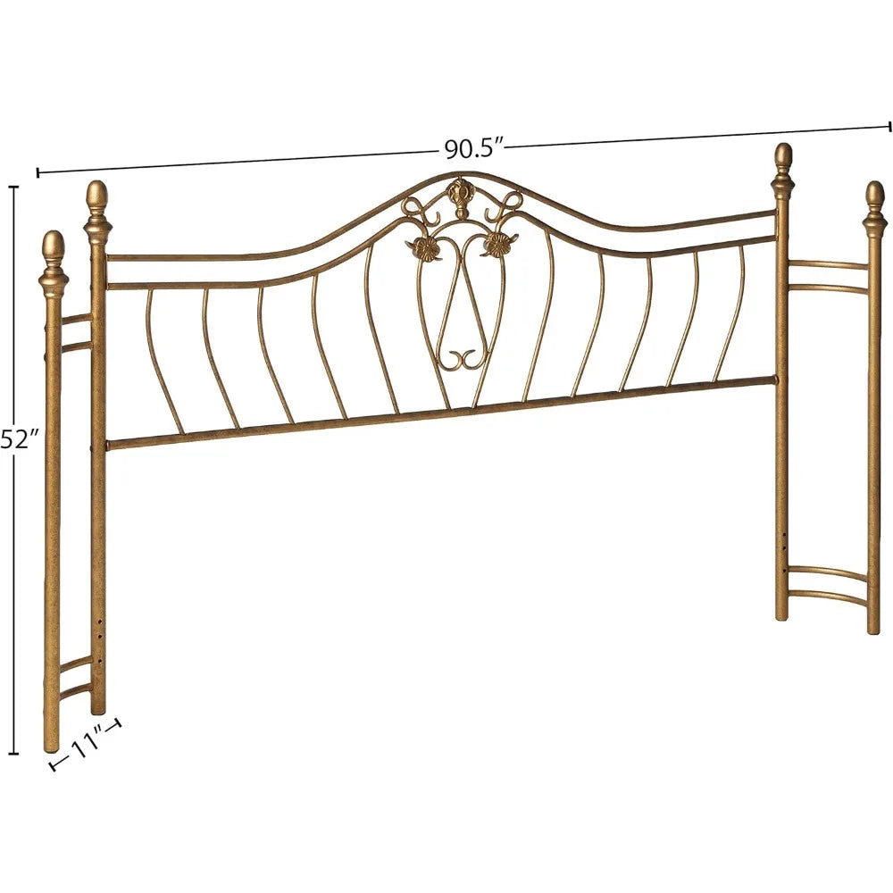 Sydney Traditional Queen Wood Bed with 53 Headboard in Brushed Gold Finish by Coaster Home Furnishings