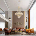 Luxury Crystal Chandelier Modern Gold LED Ceiling Light, Lamp Hanging Lighting Home Decor Lamp for Living Room Bedroom Foyer