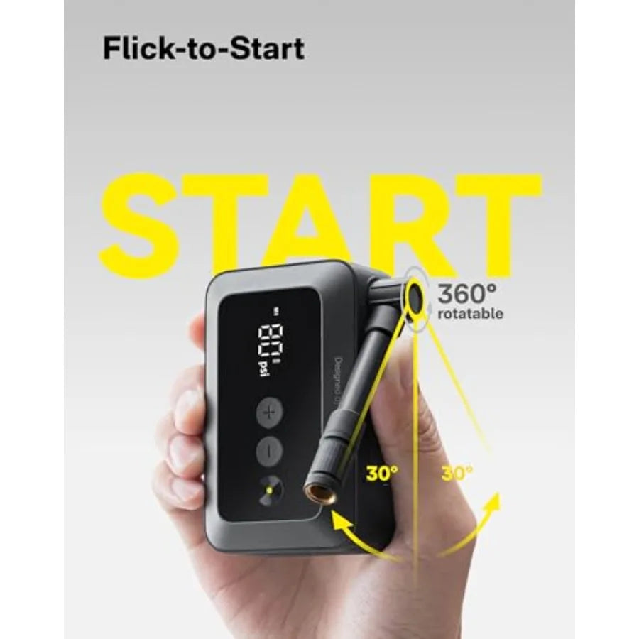 Mini Bike Tire Pump 25s Fast Inflate Bicycle Pump with Guage 150PSI Portable Electric Bike Air Pump with Presta and Schrader Va