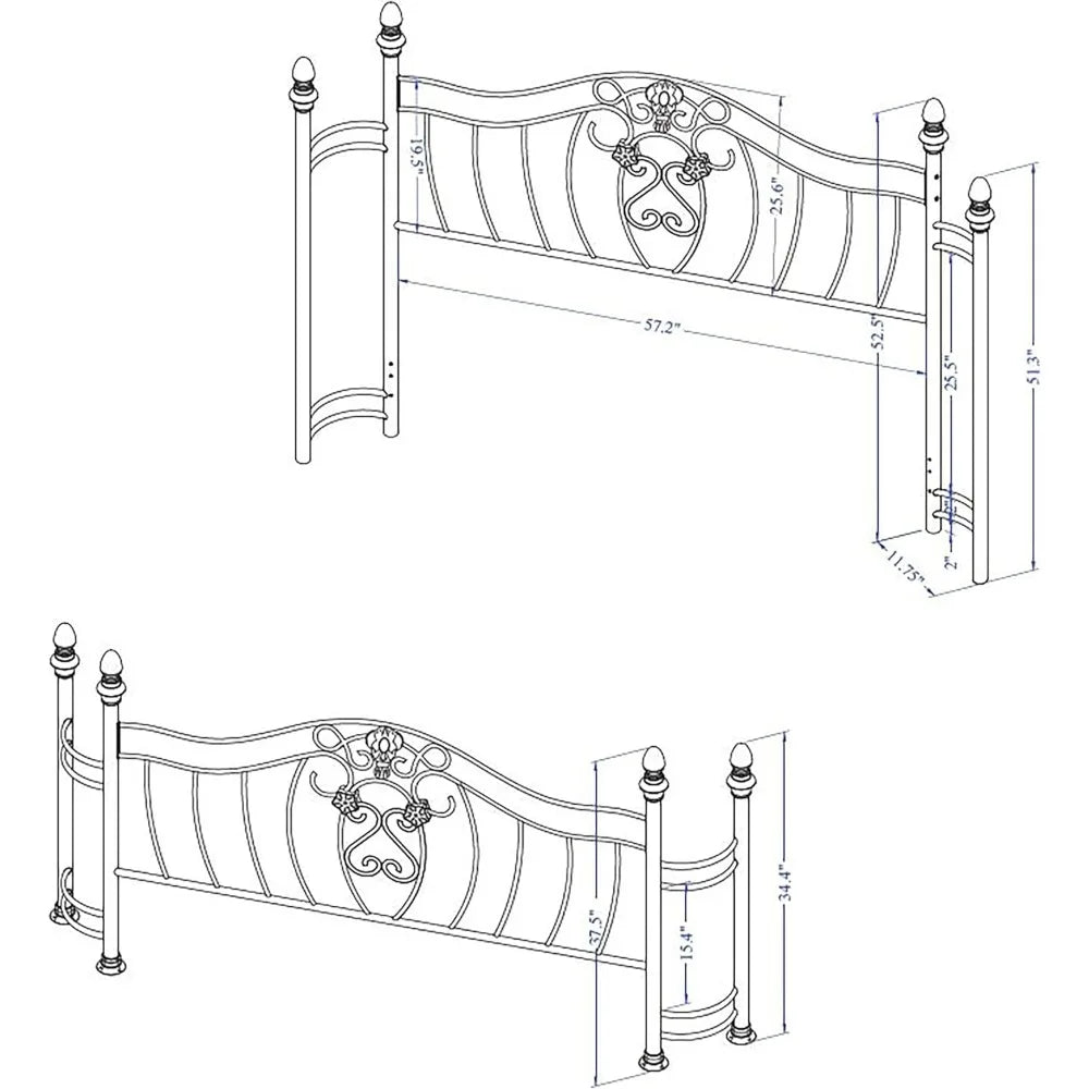 Sydney Traditional Queen Wood Bed with 53 Headboard in Brushed Gold Finish by Coaster Home Furnishings