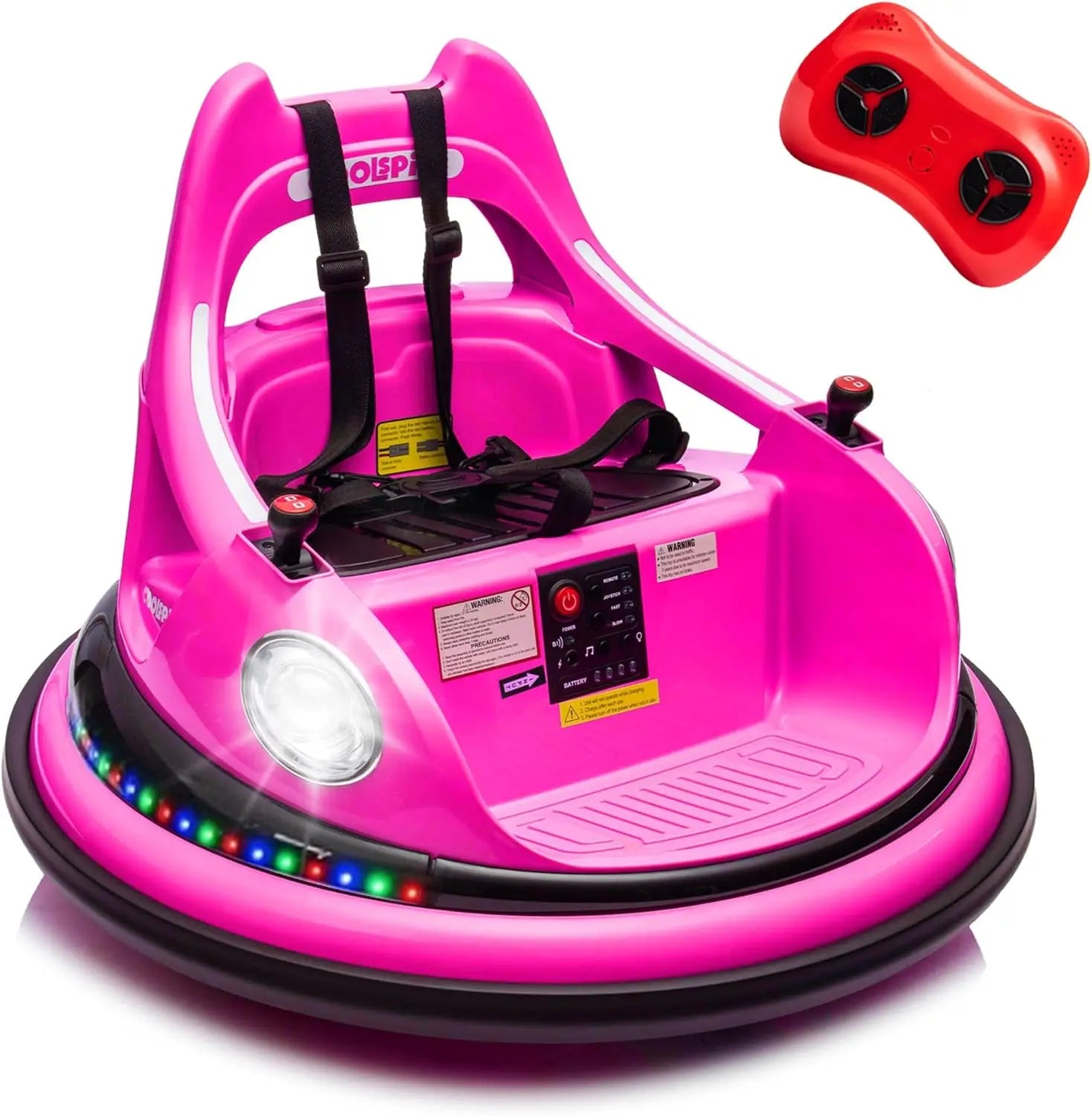 12V Bumper Car for Kids Bumper Car for Toddlers W/Remote Control Electric Ride On Car with LED Lights & 360 Degree Spin