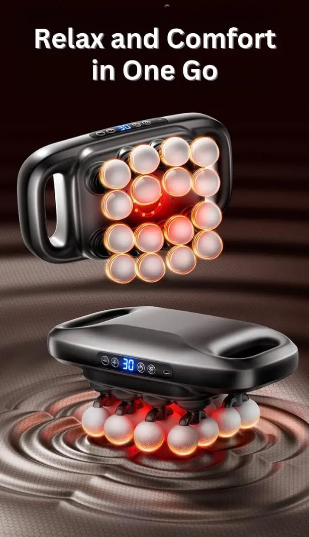 Deep Tissue Massage Gun with 16 Heads, Quiet & Portable for Neck, Shoulder, Back Pain Relief - Ideal Gift