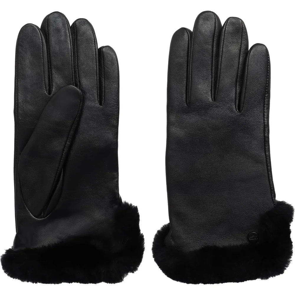 Women's Sheepskin Leather Gloves with Touchscreen Conductive Palm Technology for Enhanced Comfort and Functionality