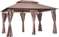 10' x 13' Patio Gazebo, Outdoor Gazebo Canopy Shelter with Curtains, Vented Roof, Sturdy  Steel Frame, UV resistant Pergola