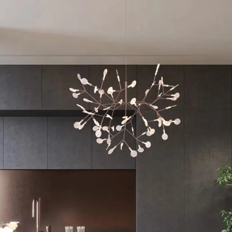 Nordic Circular Living Room Kitchen Corridor Postmodern Chandelier Tree Branch Design Firefly Light LED Light