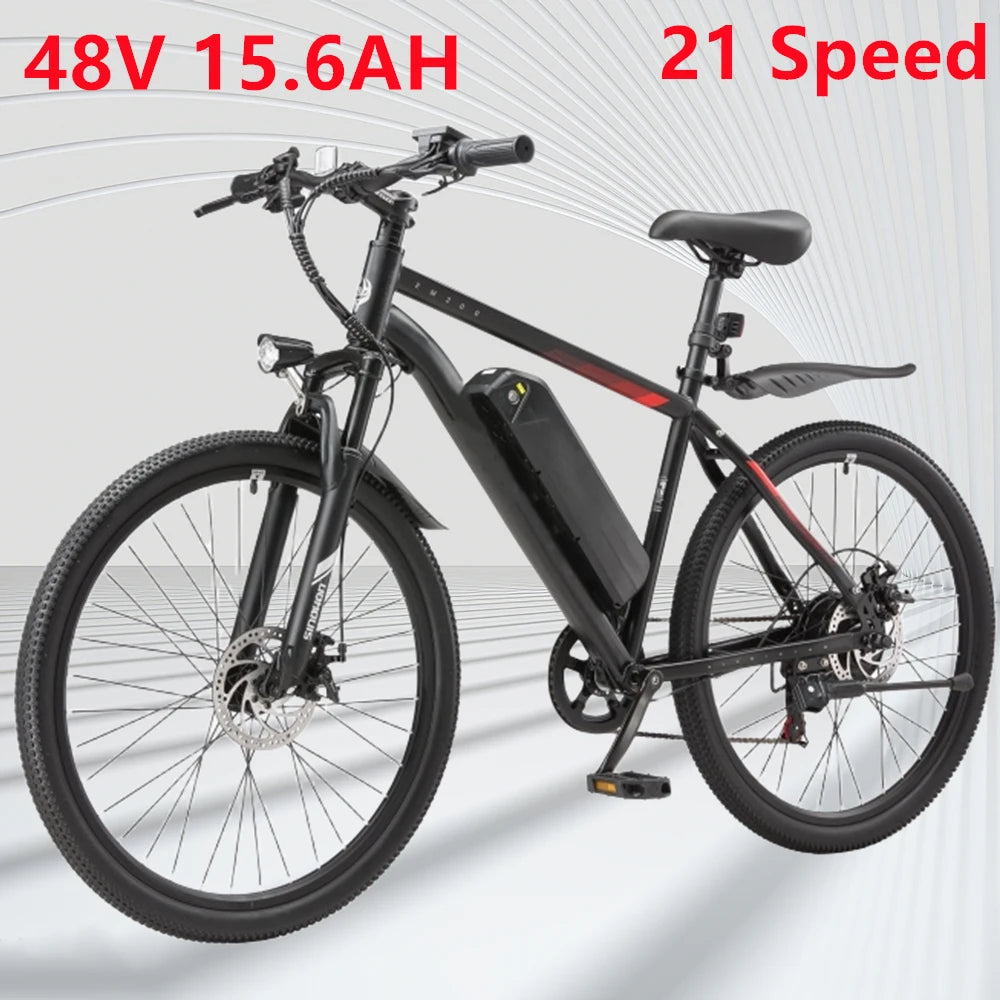 26" Electric Motorcycles Mountain E Bike for Adults, 700W Peak Motor Ebike 22Mph 38Miles 10.4AH 15.6AH Adults Electric Bicycle