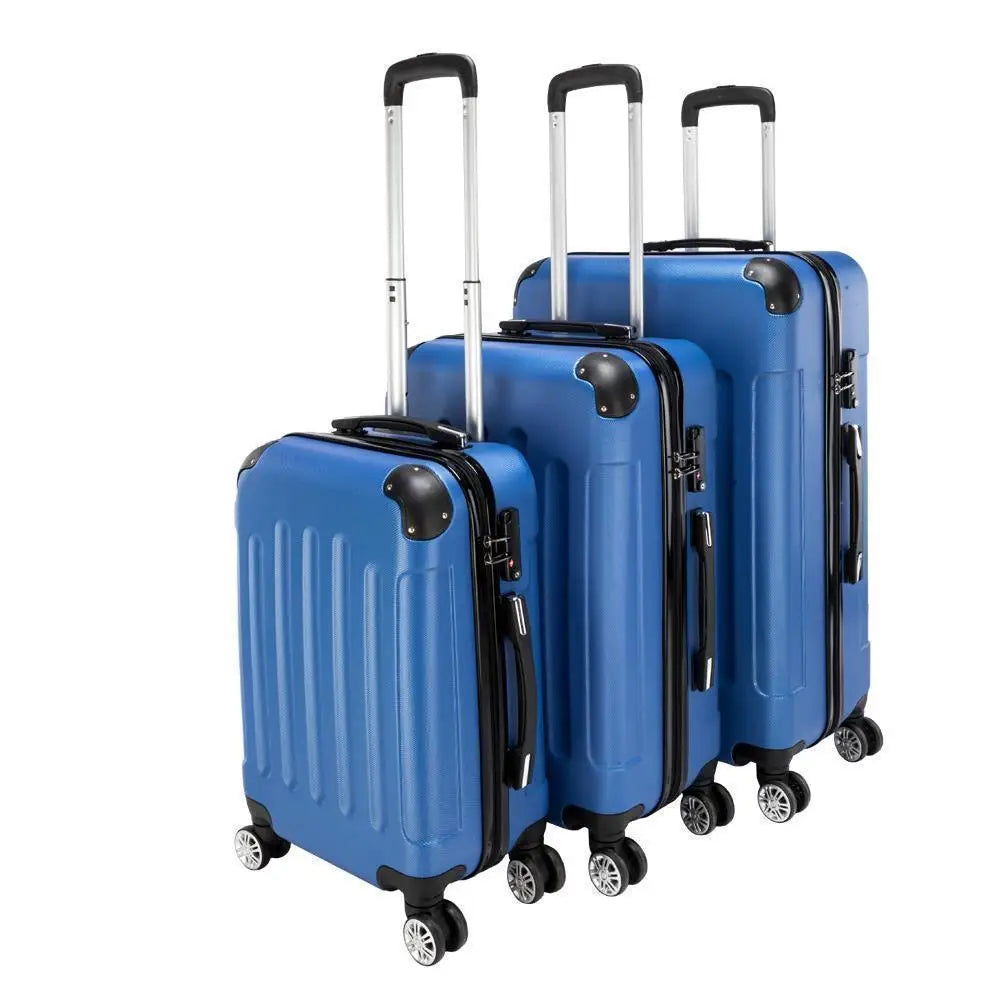 3pcs Luggage Coded Lock Travel Set Bag ABS Trolley Suitcase Deep Organization