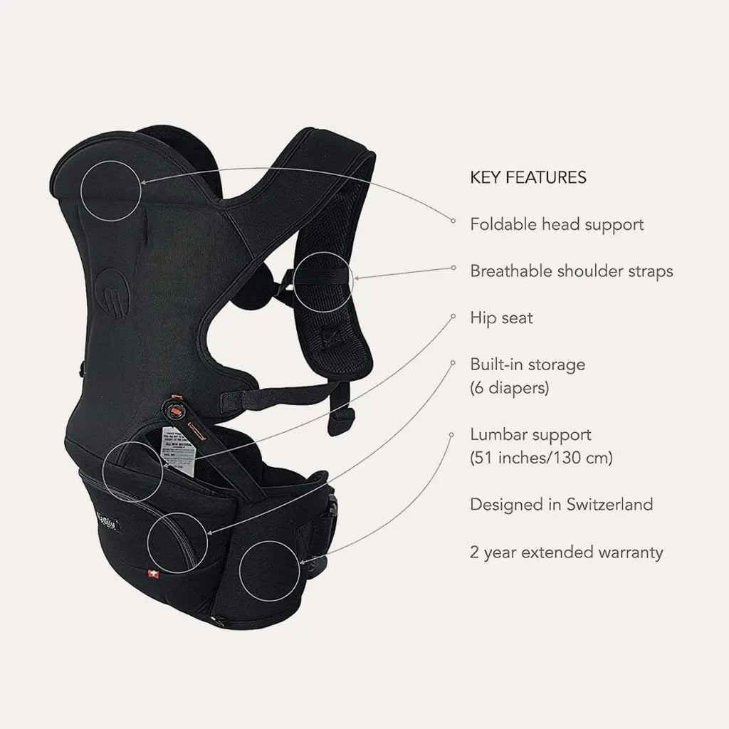 Essential Hip Seat Baby Carrier with 3 Carry Positions incl. Ergonomic Forward-Facing, Built-in Storage, Adjustable Waist Belt