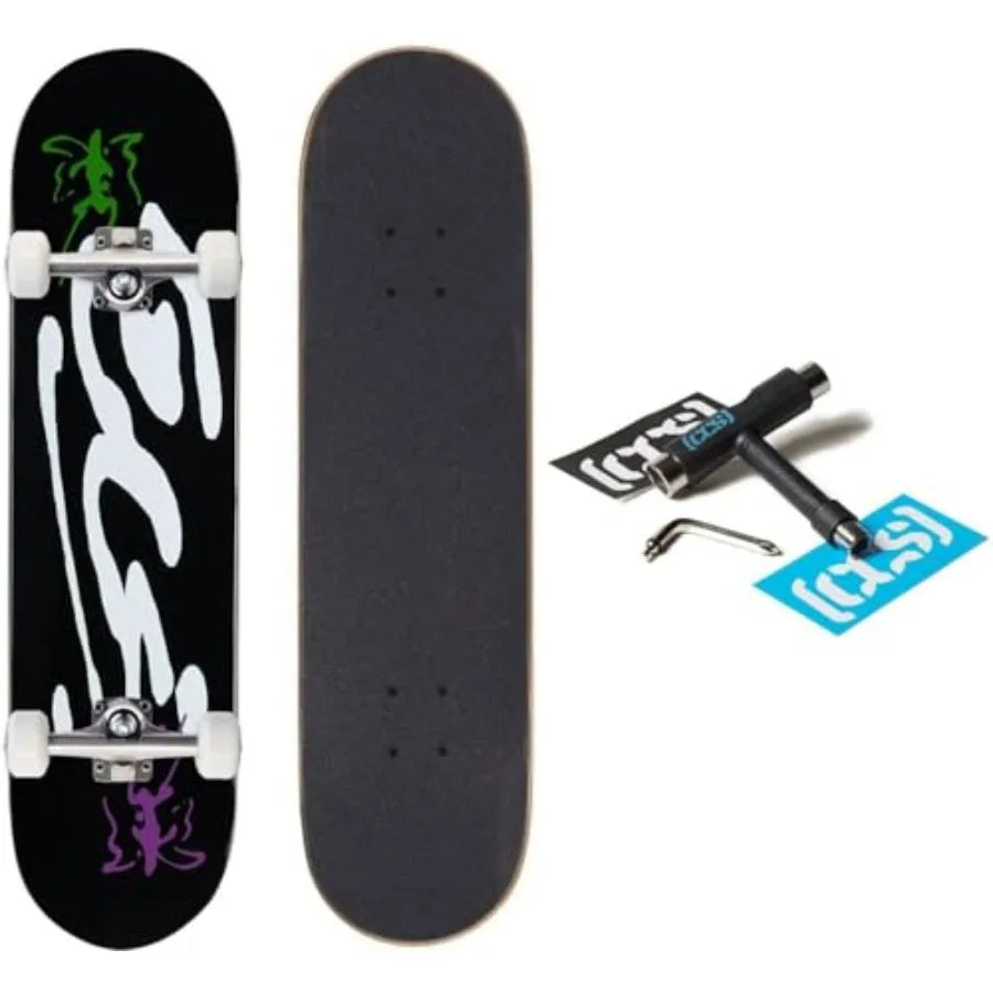 Ink Blot Logo Skateboard Complete - Black - 7.50"