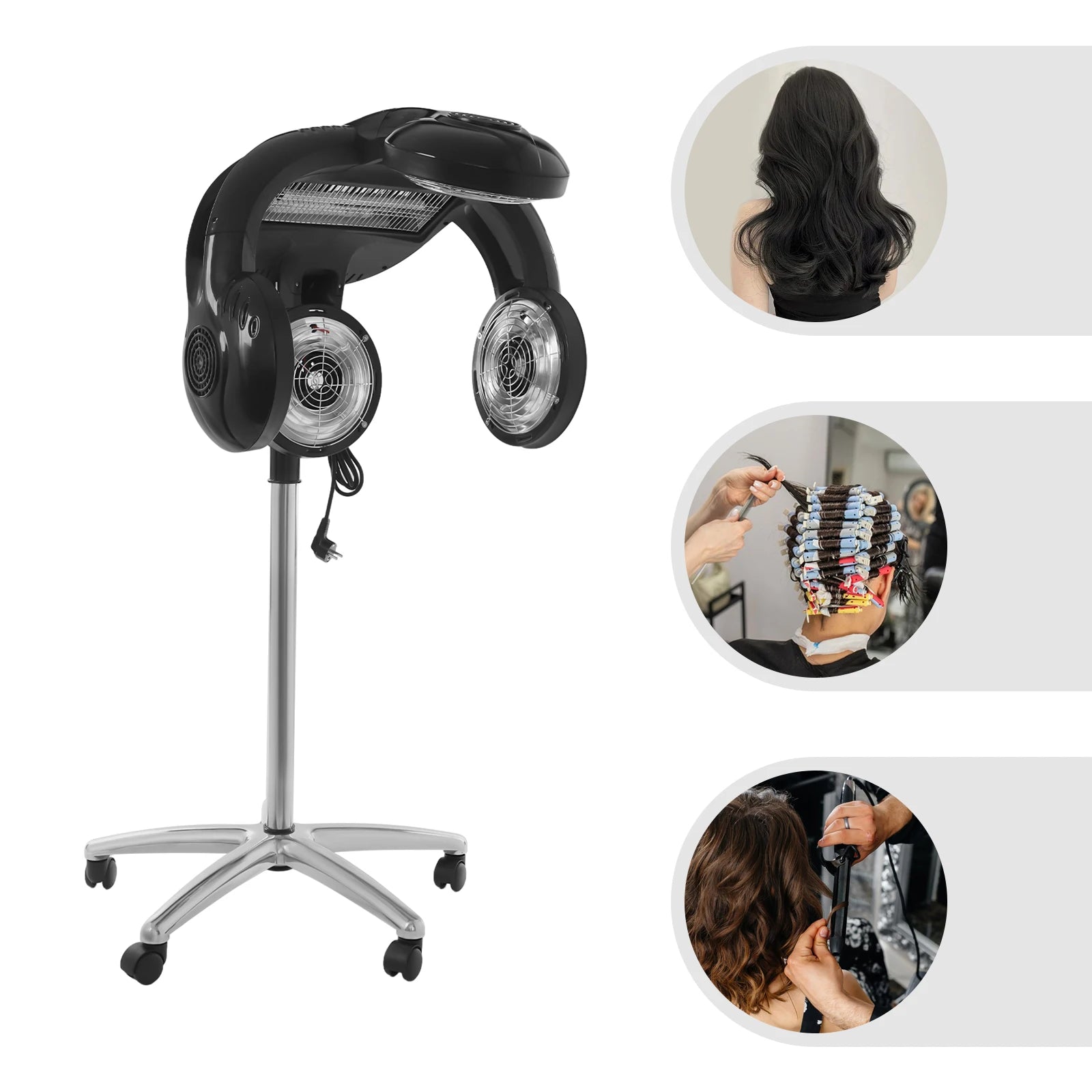 1400W Standing Hair Dryer with 5 Modes, Adjustable Height Hooded Cap for Salon & Home Hair Styling
