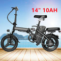 400W Peak Motor 14" Mini Folding Electric Motorcycles E Bike For Adults, 19.5Mph 19Miles 10AH Adults Electric Bicycle Ebike