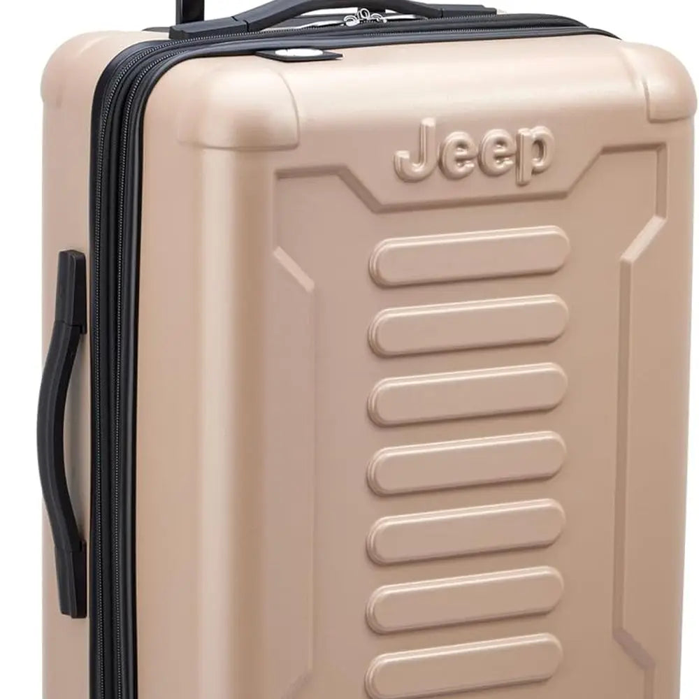 Beige 2-Piece Luggage Set with Spinner Wheels, 20 & 28 Hardshell Expandable