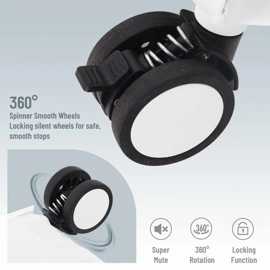 Inch Underseat Carry On Luggage with Wheels, TSA Approved Ride On Suitcase, Lightweight Kids Rolling Suitcase with Phone Holder,