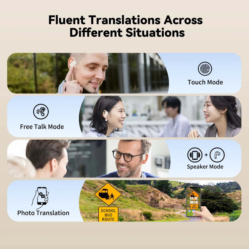 Wooask [M9] Translator Earbuds, Bi-directional Real-time Language Translator Device,98% Accuracy 0.5S Rapidly Response