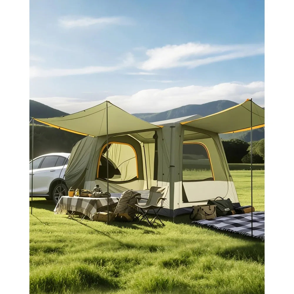 Inflatable SUV Tents for Camping, Pop Up Car Tent, Large SUV Tent Attachment for Camping, 2 in 1 Inflatable Tents Attach to Back