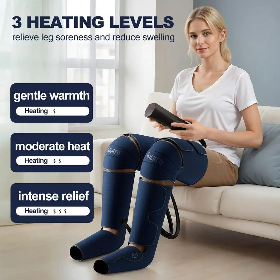Compression Leg Massager with Heat for Foot, Calf, Knee amp Thigh Gifts for Christmas, Mothers Day, Fathers Day Leg Massage Boot