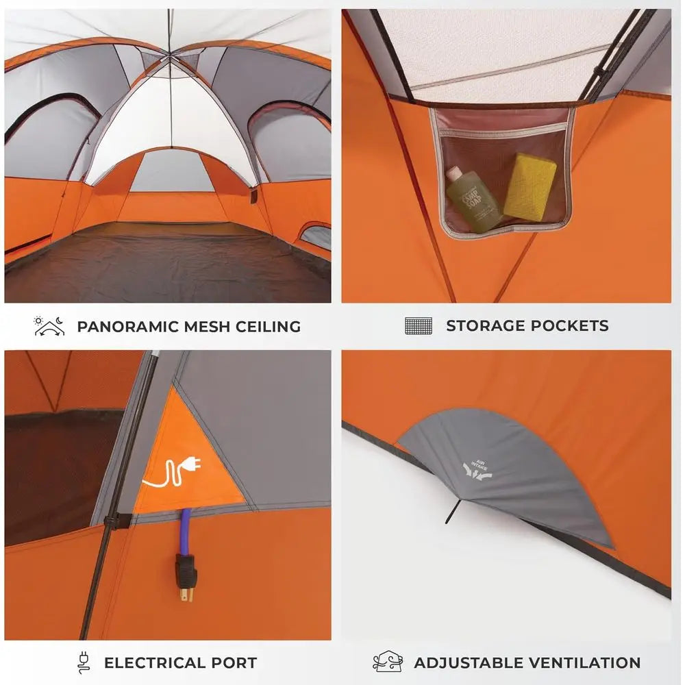 Family Camping Tents: 3, 4, 6, or 9 Person Dome Tents with Gear Loft for Outdoor Adventures