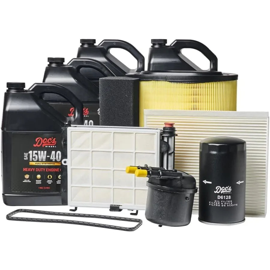 15W-40 Full Synthetic Oil + Filter Maintenance Kit for Heavy-Duty Diesel Engines Compatible with  6.7L Powerstroke F250 F350 F4