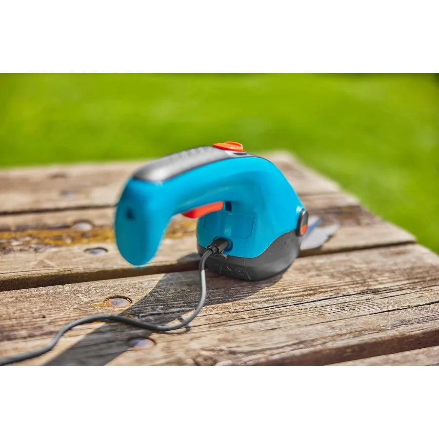 09887 Cordless Hedge Trimmer and Grass Shears Electric Garden Tools for Battery Trimming of Lawn Edges Shrubs and Bushes. Handh