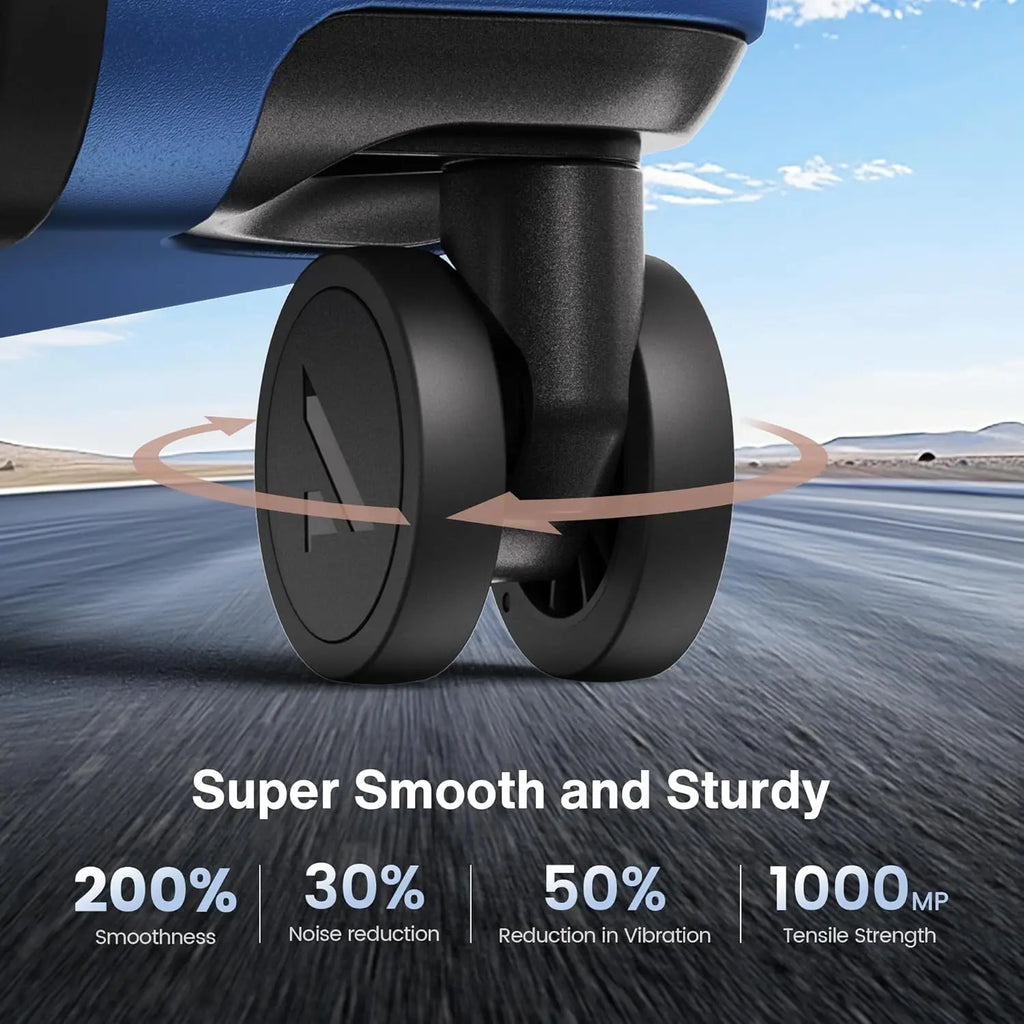 Luggage Sets 3 Piece Hardside Expandable Lightweight PC Suitcase Sets with Double Spinner Wheels TSA Lock, Sea Blue