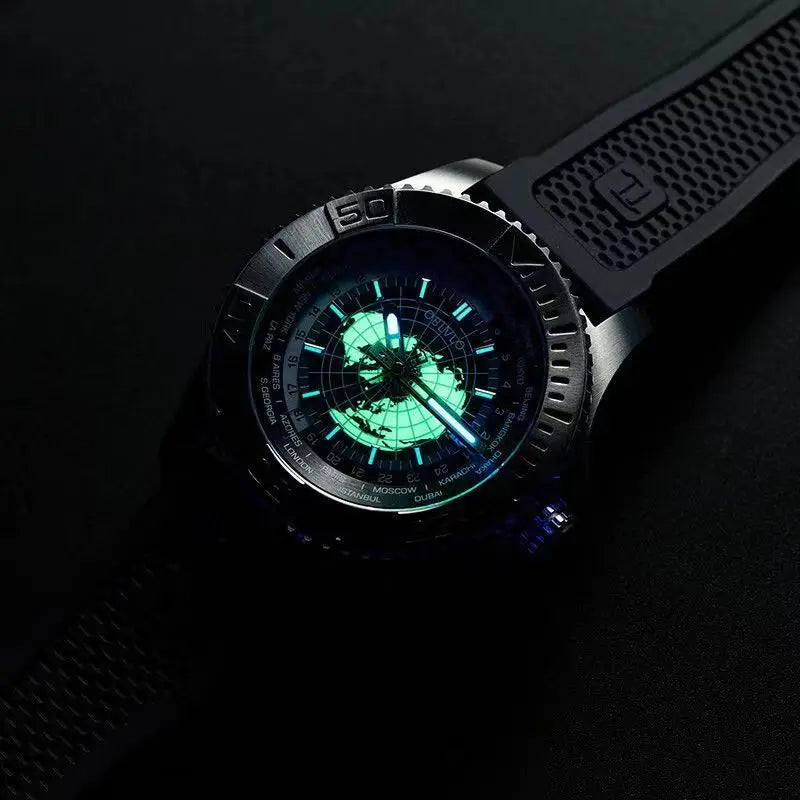 OBLVLO men's watch with luminous double-sided openwork automatic mechanical strong movement, a novel mechanical watch for men