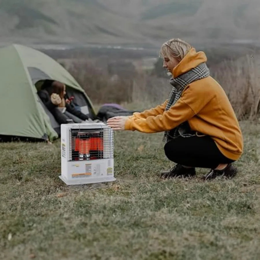 Sengoku Indoor Outdoor Kerosene Heater 10000 BTU Portable White Cordless Space Heating Machine for Home Garage Basement Camping