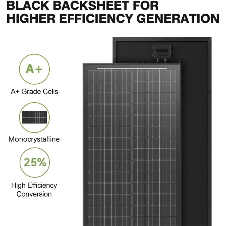 300 Watt Solar Panel 12V Monocrystalline PV Module with 25 High Efficiency for OffGrid Home RV Rooftop Boat Caravan Cabin and F