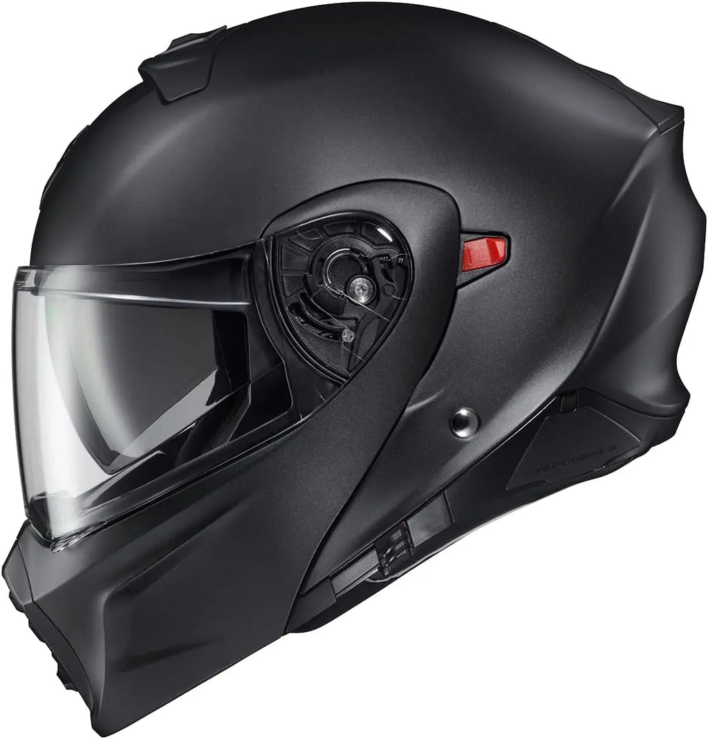 Open Full Face Transformer Adult Motorcycle Helmet Bluetooth Ready Speaker Pockets DOT ECE P/J Approved Solid (Matte Black-2X-La