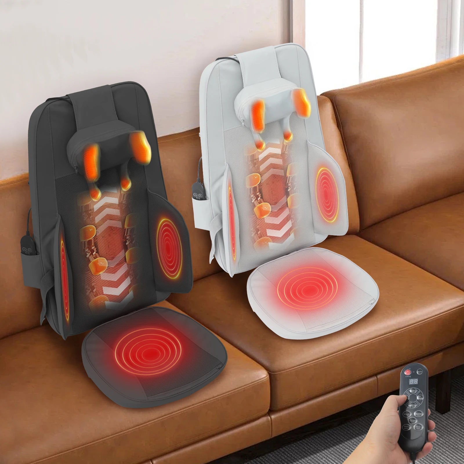 36W Neck and Back Massage Device with Heat Neck and Back Massager Back Massager for Chair