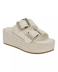 GUESS | Women's Binks Double-Buckle Woven Platform Wedge Sandals