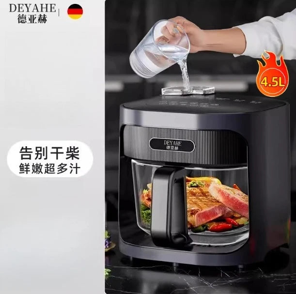 Air fryer Household glass liner Uncoated large capacity electric fryer Steam tender roast cooker  air fryer oven