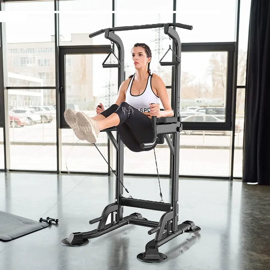 Power Tower Pull Up Bar Station for Free Standing & Dip Standing with Adjustable Height for Home Gym Multi-Function Training