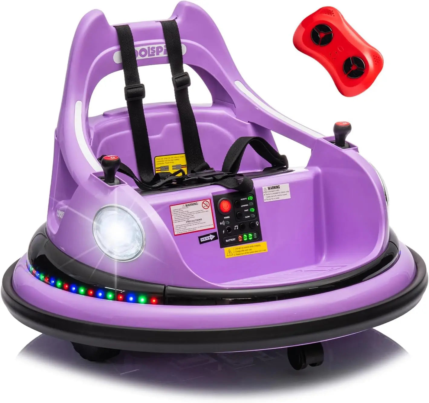 12V Bumper Car for Kids Bumper Car for Toddlers W/Remote Control Electric Ride On Car with LED Lights & 360 Degree Spin