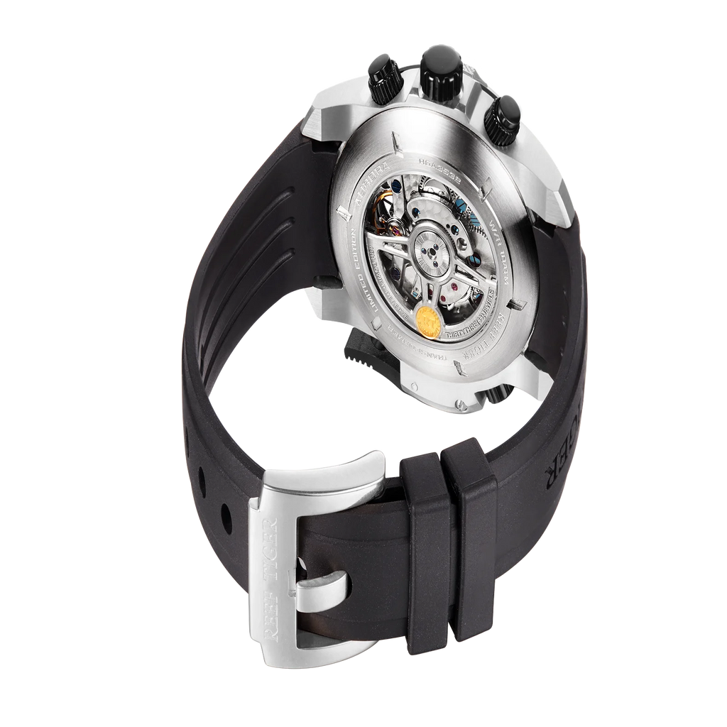 reeftiger Men's Mechanical Watch, Fully automatic multi-functional double calendar Business men's watch, Men's clock RGA3503