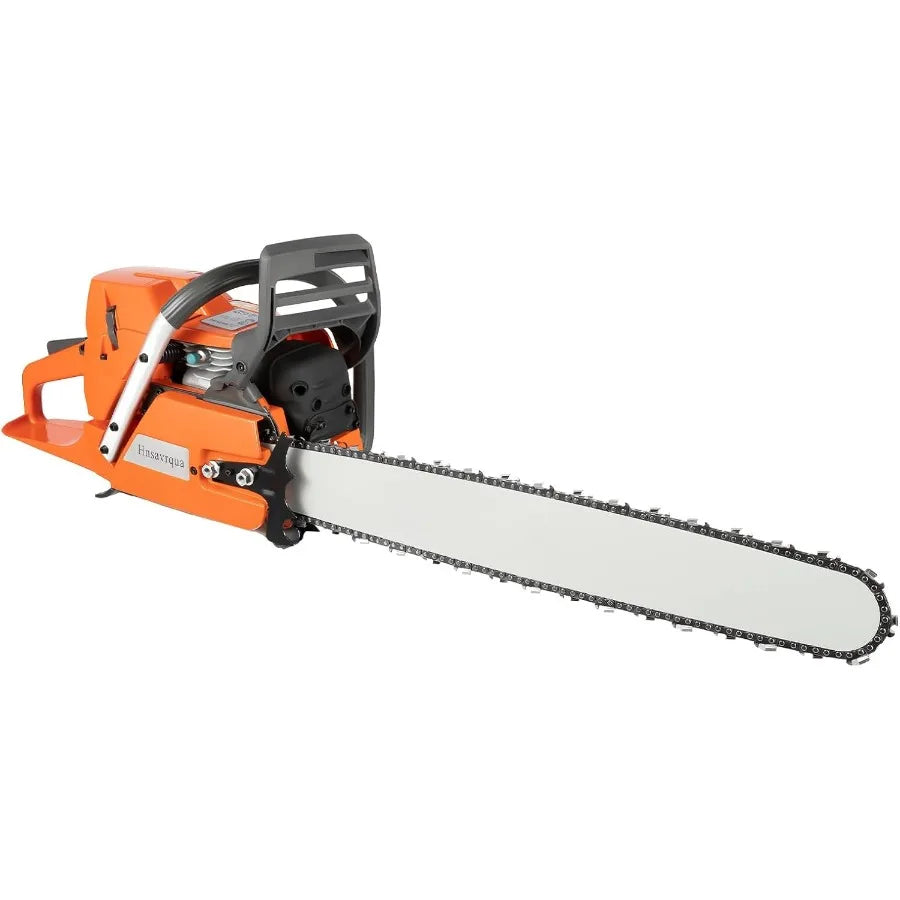 24Inch 2-Stroke 71.8CC 3.9KW Gas Chainsaw Air-Cooled Pull Start Petrol Chain Saw for Wood Cutting Garden Pruning Forest Logging