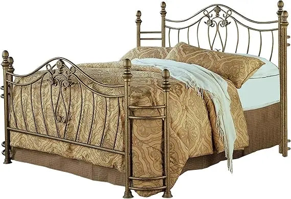 Sydney Traditional Queen Wood Bed with 53 Headboard in Brushed Gold Finish by Coaster Home Furnishings