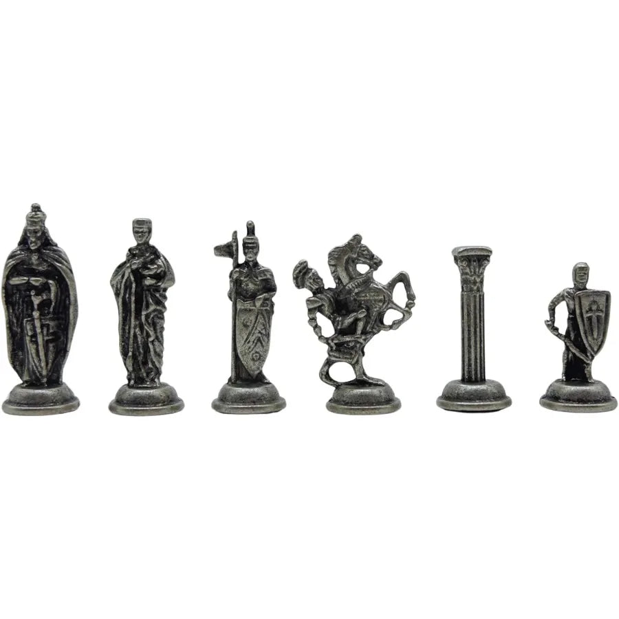 Wooden Chess Set with Storage Handcrafted Chess Board and British Figure Metal Chess Pieces Decorative Chess Game for Adults Pr