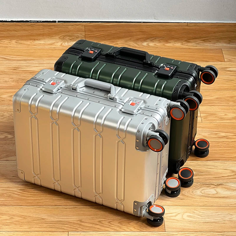 All Aluminum Travel Suitcase Airline Approved Rolling Luggage  Suitcase Luggage Hard Shell Carry On Luggage with Spinner Wheels