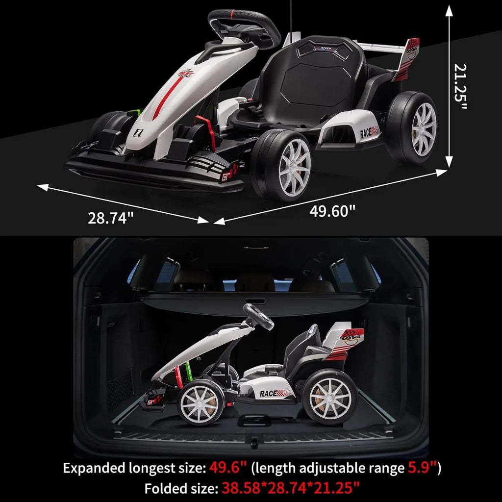 Electric Go Kart for Kids Electric Drift Kart Outdoor Race Toy 24V Ride On Toy Drifting Car with 2x200W Motors for 6+ Years Old