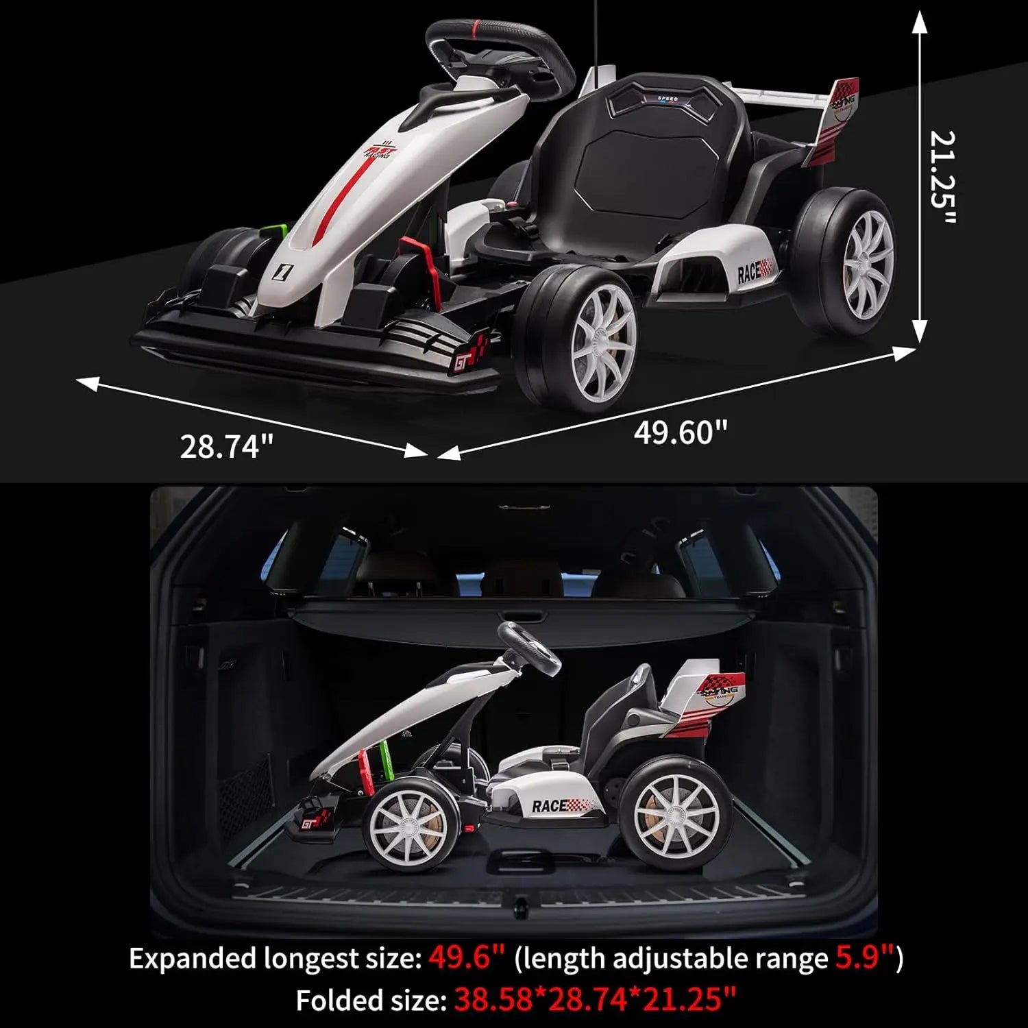 Electric Go Kart for Kids Electric Drift Kart Outdoor Race Toy 24V Ride On Toy Drifting Car with 2x200W Motors for 6+ Years Old