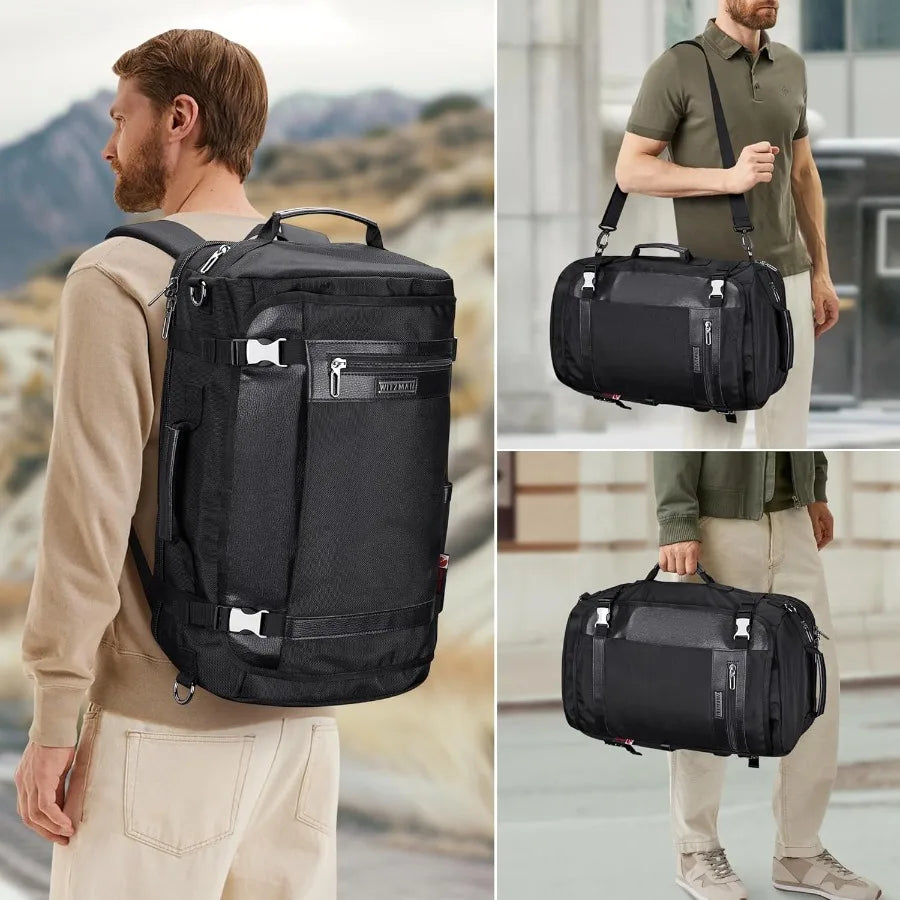 WITZMAN Travel Backpack for Men Women Laptop Backpack with USB Charging Port Carry-on Luggage Flight Approved B686 Black