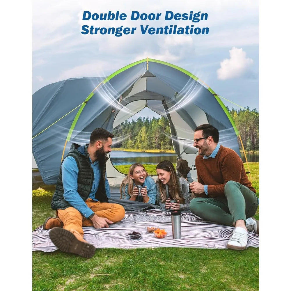 Camping SUV Tent with Rainfly, Double Door Car Tent featuring Aluminum Poles and Waterproof SUV Tailgate Tent