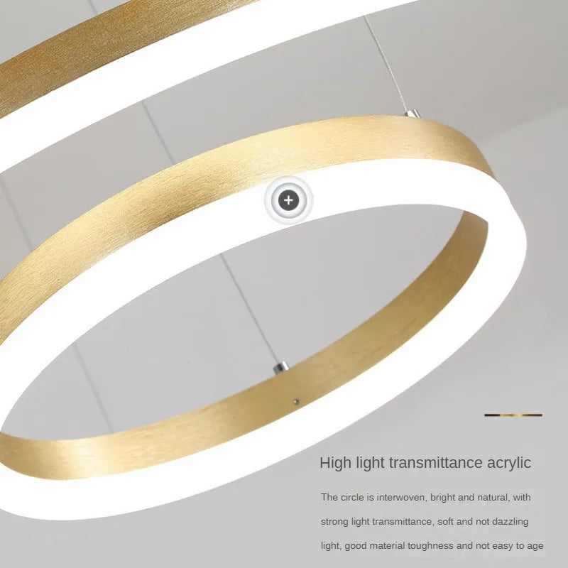 Nordic Modern LED Pendant Light Circle Lights for Interior Design Engineering Lighting Line Hang Ring Chandelier Lamps Aesthetic
