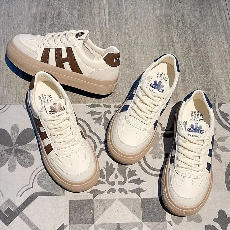 Casual Women's Sneaker Shoes Comfortable flat shoes zapatos de mujer Women's Vulcanize Shoes Design Round Toe Lace Up Sports