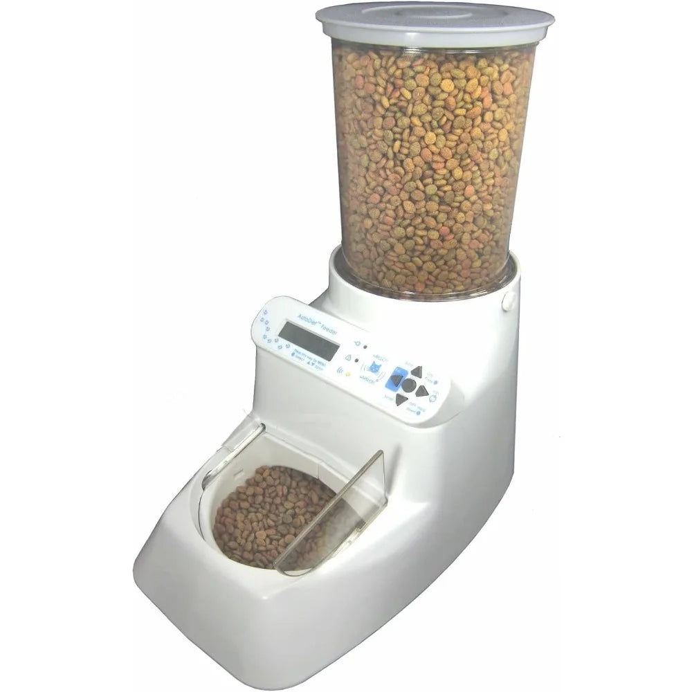 AutoDiet Feeder Automatic Pet Food Dispenser with 2 Food Bowls for 2 Cats Or 1 Cat with Feeder Timer for Cats Dog Feeder