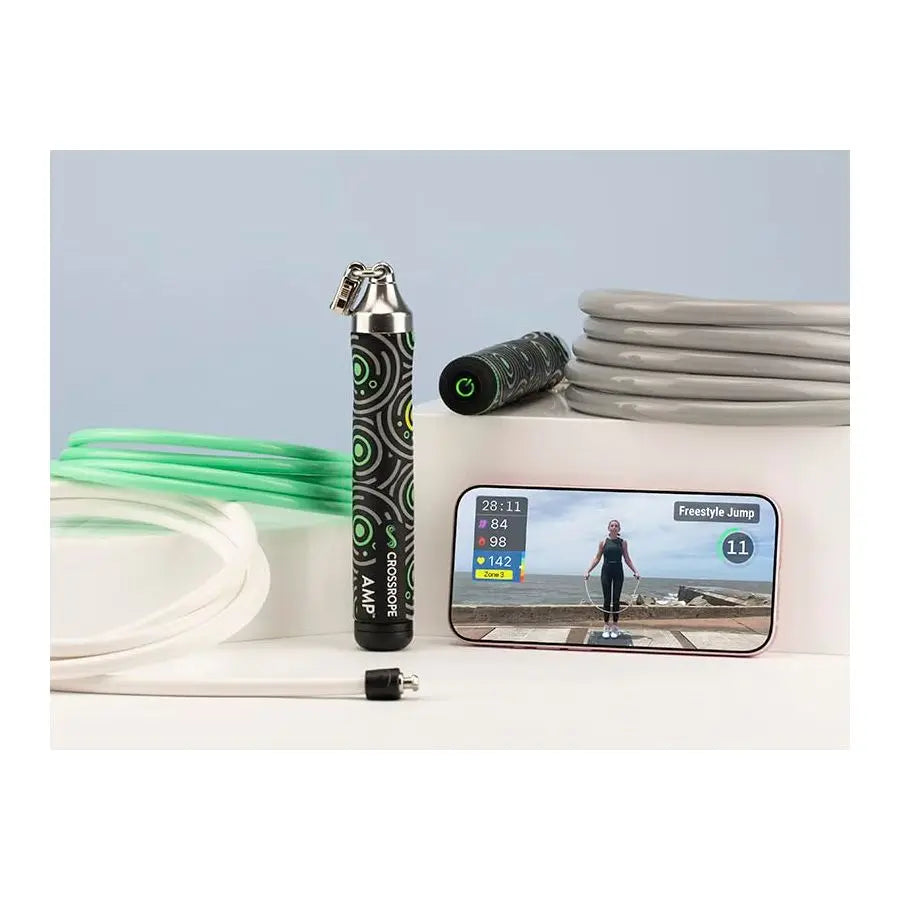 AMP 2.0 Smart Jump Rope Set with 1 4 LB, 1 2 LB amp 1LB Jump Ropes BluetoothConnected, HighIntensity Jump Rope Fitness Training